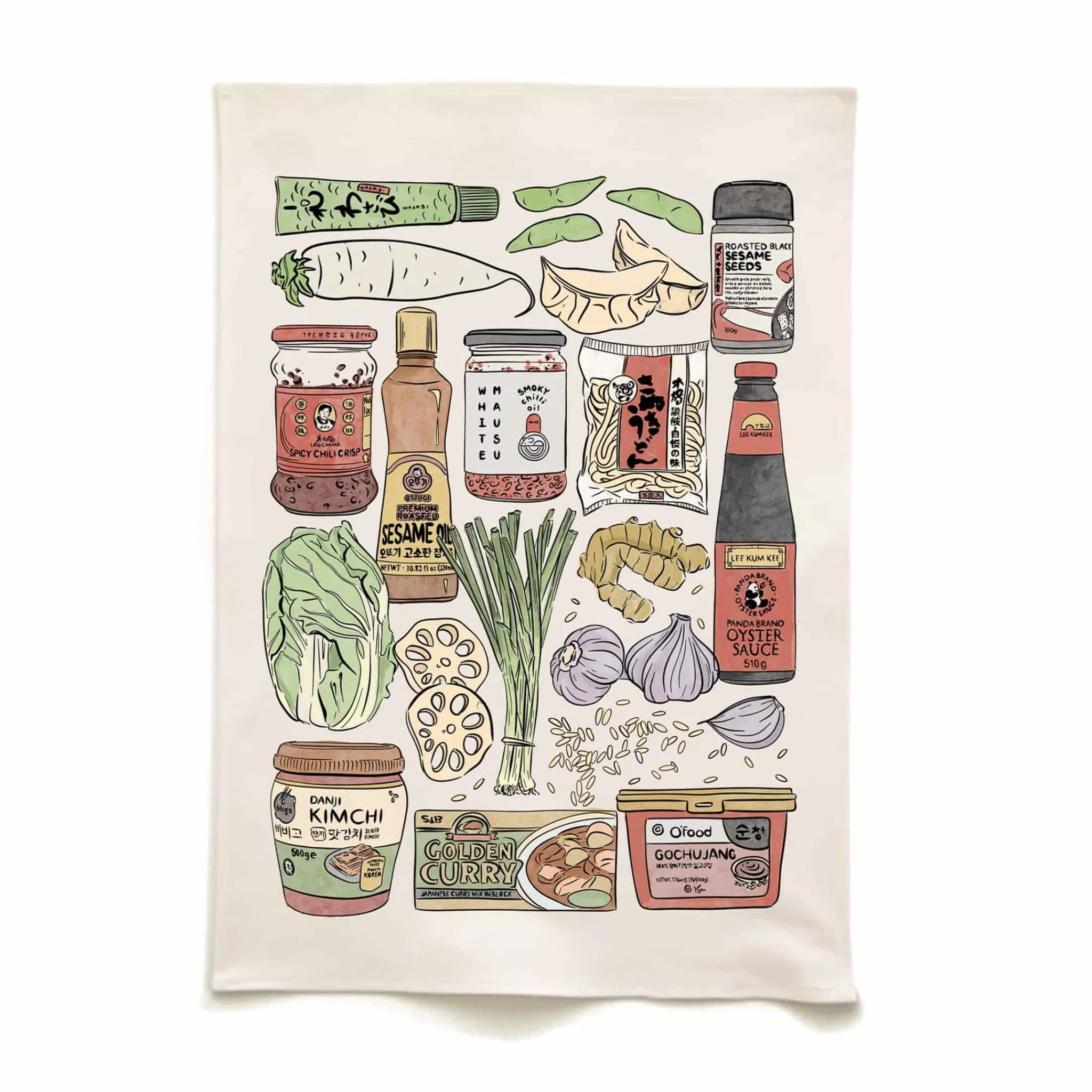 East Asian Ingredients Organic Cotton Tea Towel Kitchen Textiles & Clothing
