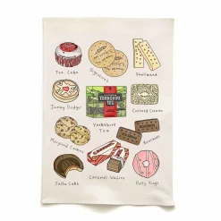 Hot Tea & Biscuits Organic Cotton Tea Towel Kitchen Textiles & Clothing