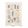 Types of Noodles Organic Cotton Tea Towel Kitchen Textiles & Clothing