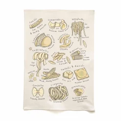 Clearance Types of Pasta Organic Cotton Tea Towel Kitchen Textiles & Clothing