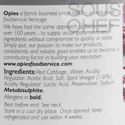 Discount Red Cabbage in Vinegar, 2.35kg Ingredients Brands|Vegetables