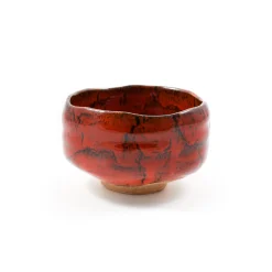 Outlet Red Fire Matcha Bowl, 11.7cm Japanese Ingredients|Japanese Tableware
