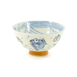 Discount Rice Bowl With Blue Fish, 12cm Japanese Ingredients|Japanese Tableware