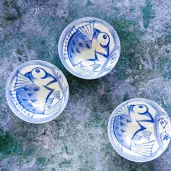 Discount Rice Bowl With Blue Fish, 12cm Japanese Ingredients|Japanese Tableware
