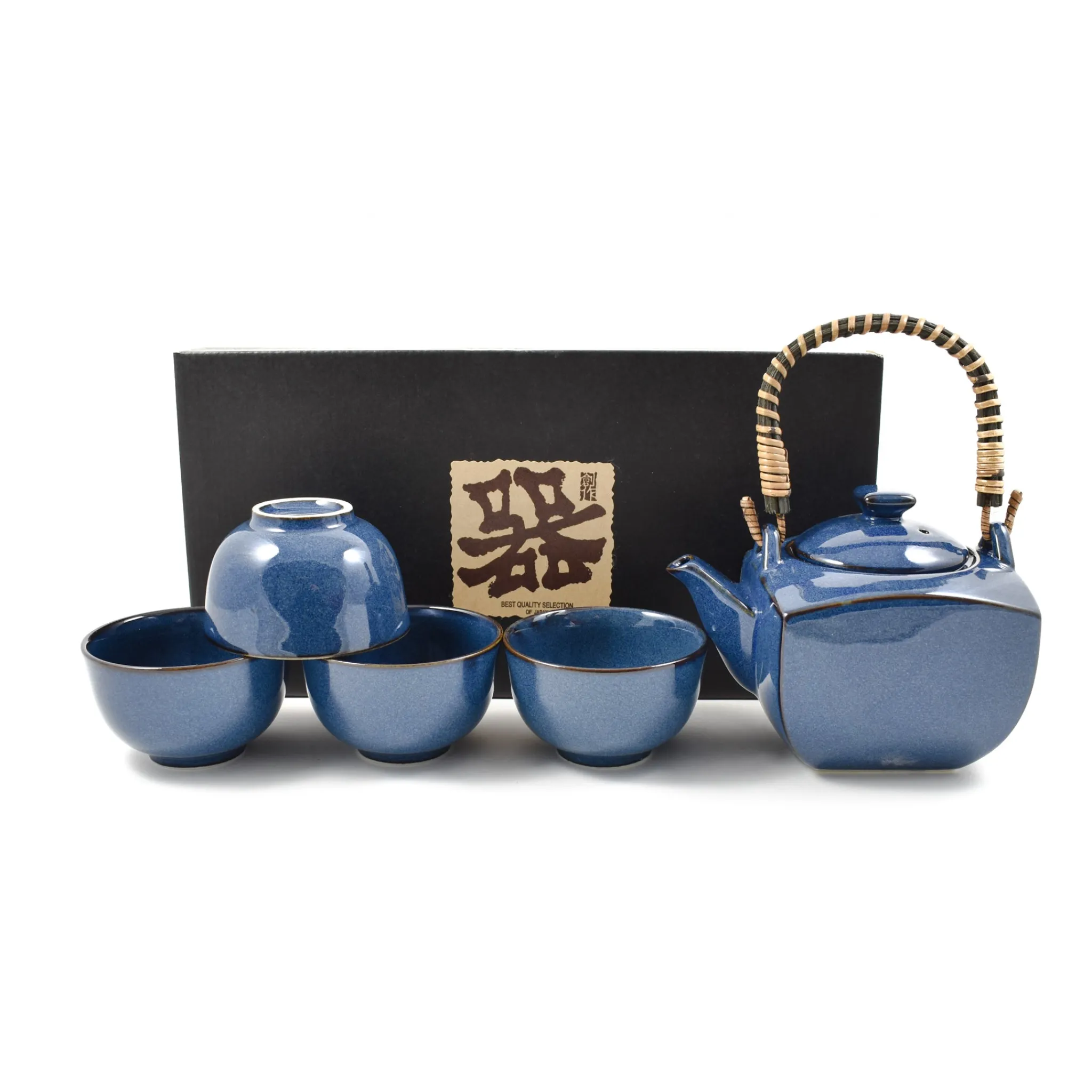 Clearance Rich Blue Japanese Tea Set for Four Japanese Ingredients|Japanese Tableware