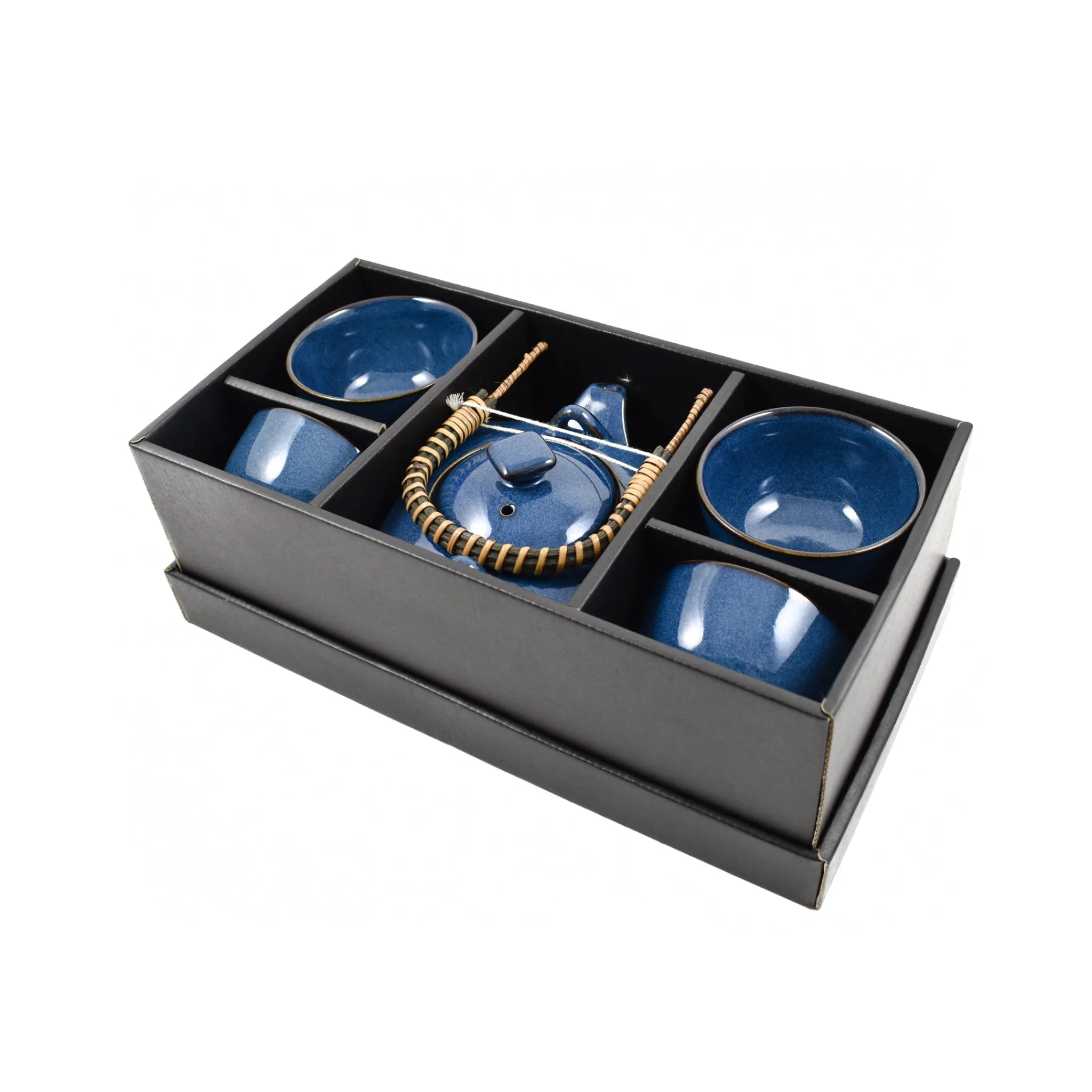 Clearance Rich Blue Japanese Tea Set for Four Japanese Ingredients|Japanese Tableware