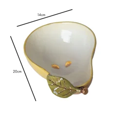 Pear Bowl with Gold Detail, 14x20cm Crockery & Dinnerware|Bowls