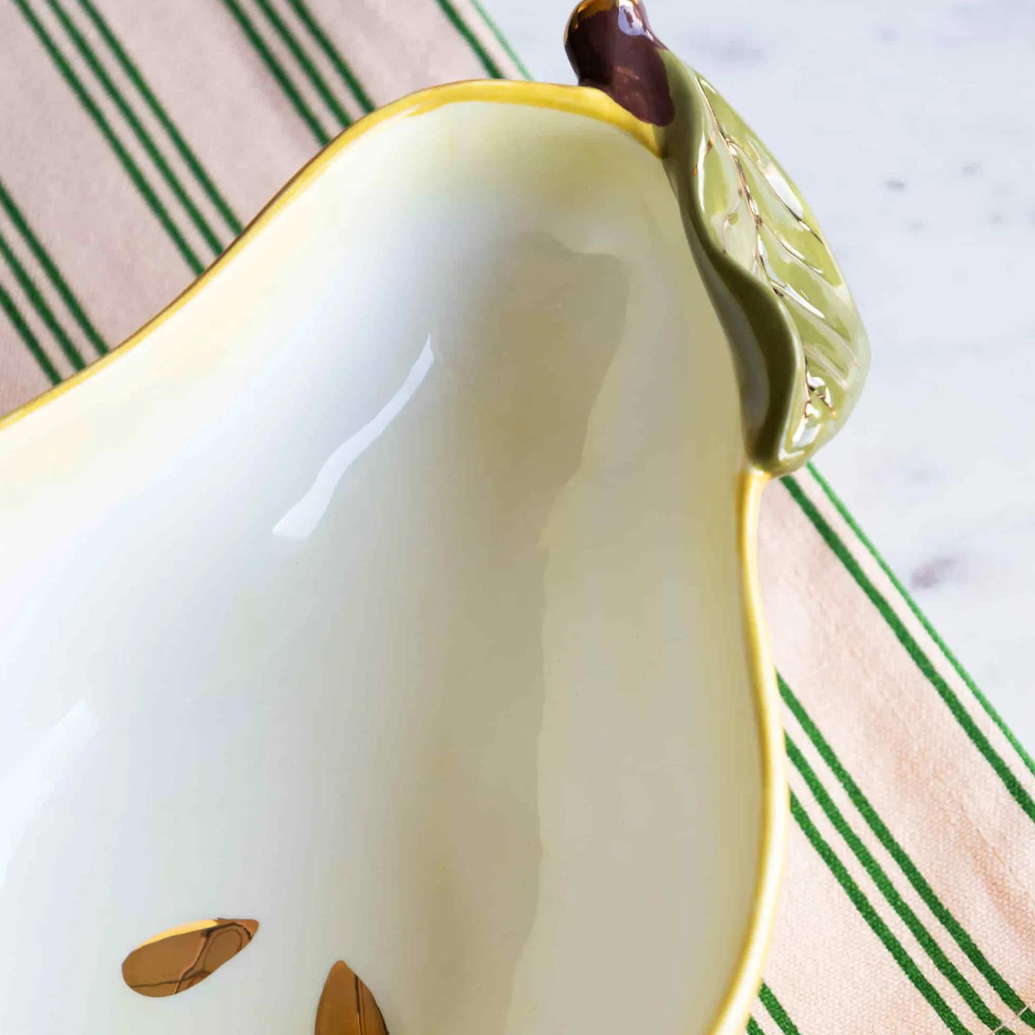 Pear Bowl with Gold Detail, 14x20cm Crockery & Dinnerware|Bowls