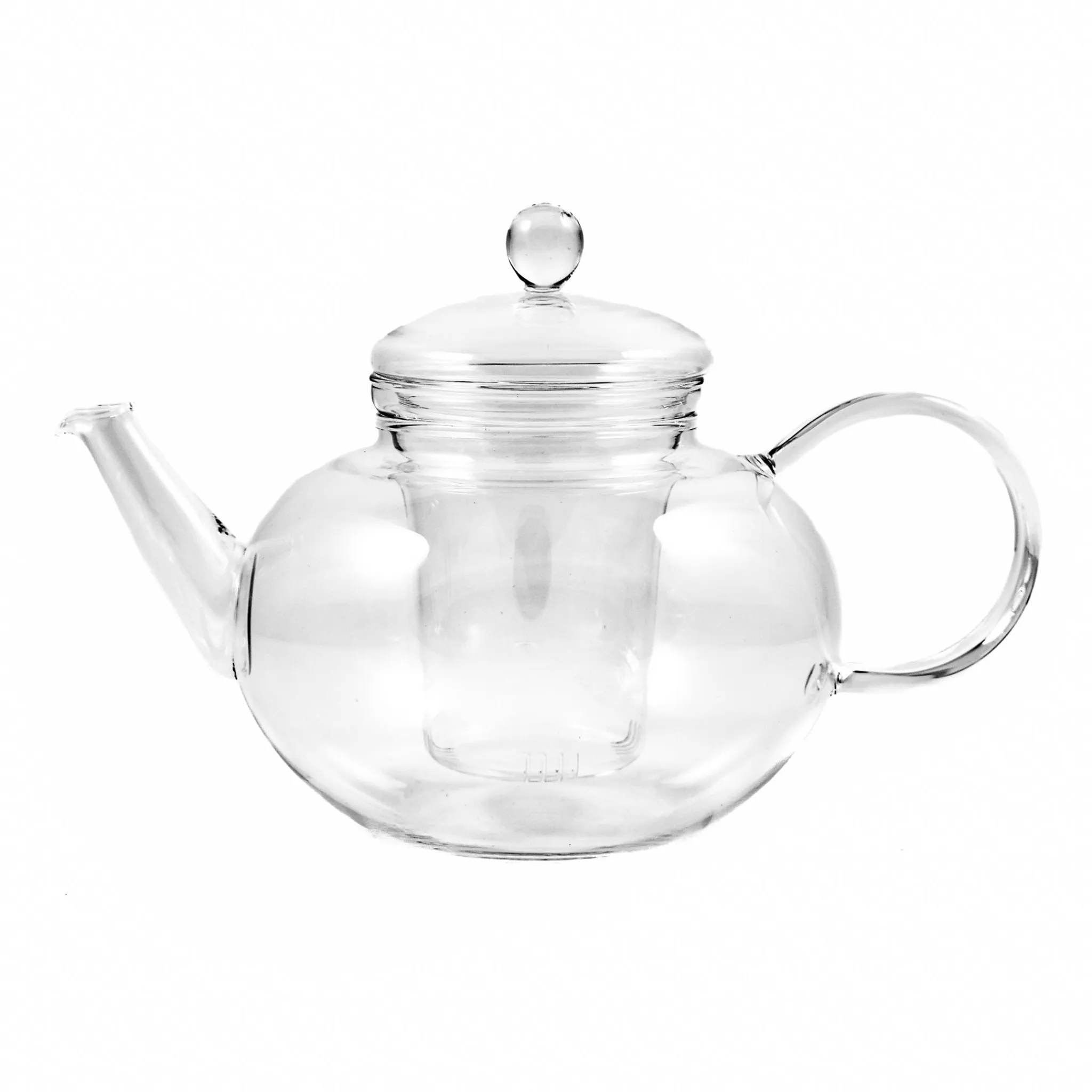Outlet Round Glass Teapot & Strainer 1.2 litres Tableware Brands