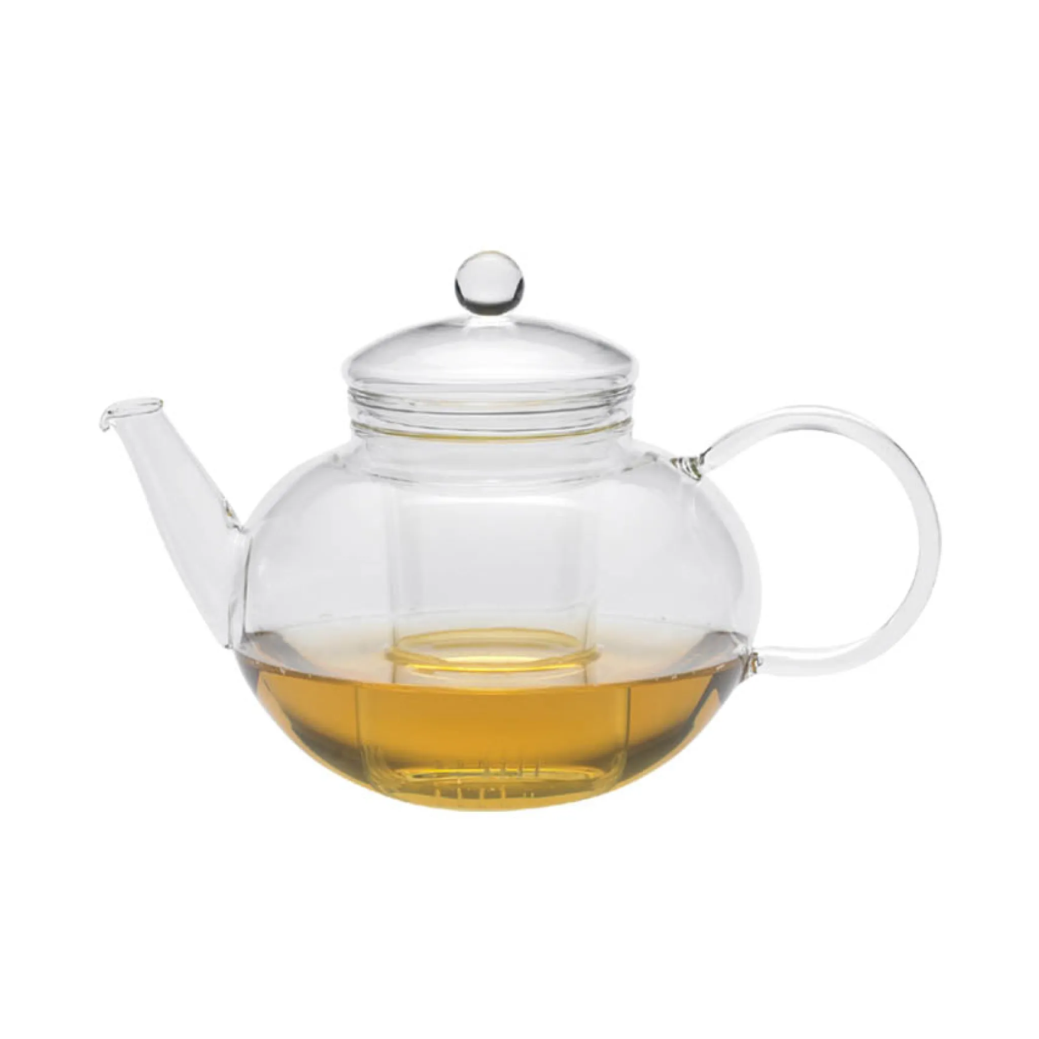 Outlet Round Glass Teapot & Strainer 1.2 litres Tableware Brands