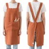 Clearance Rust Crossback Linen Apron Kitchen Textiles & Clothing