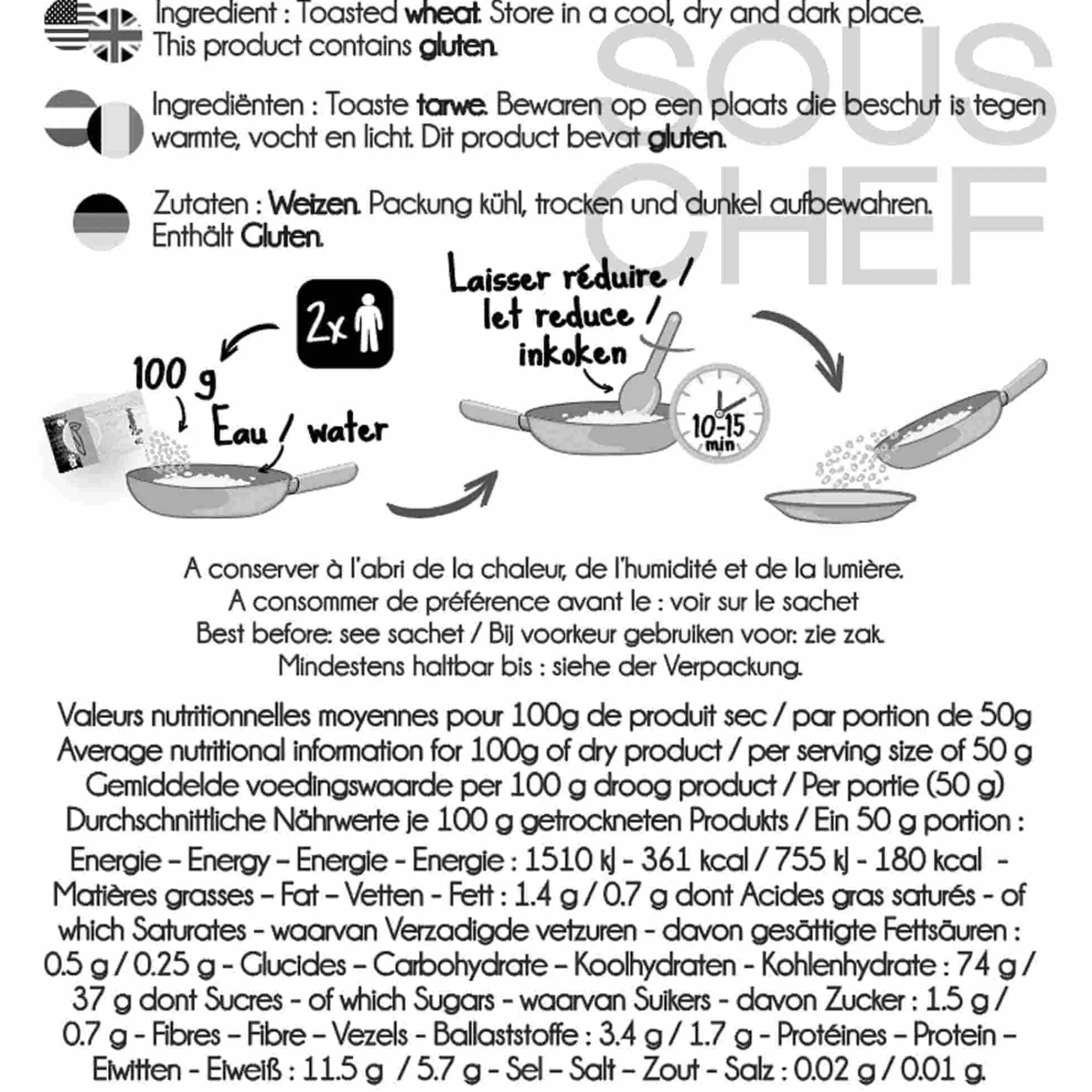 Hot Fregola Sarda, 950g Ingredients Brands