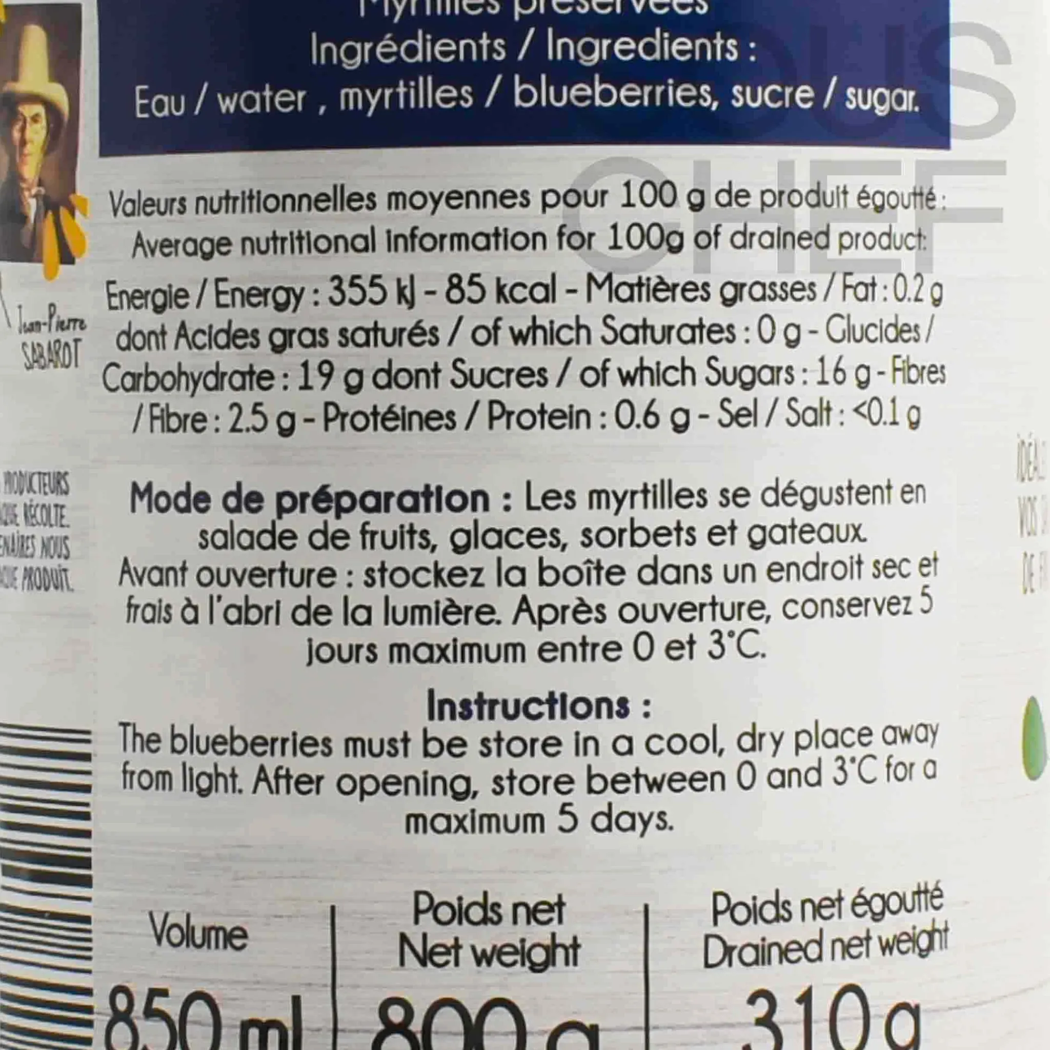 Outlet Myrtilles (Blueberries), 310g Ingredients Brands|Baking Ingredients