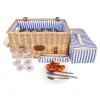 Online Saint-Malo Blue Striped Picnic Basket with Table, 4 Person Picnicware|Disposable Tableware