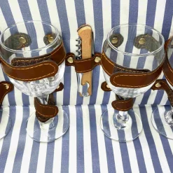 Online Saint-Malo Blue Striped Picnic Basket with Table, 4 Person Picnicware|Disposable Tableware