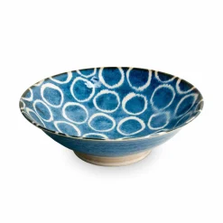 New Sakuru Shallow Bowl Blue, 24cm Japanese Ingredients|Japanese Tableware