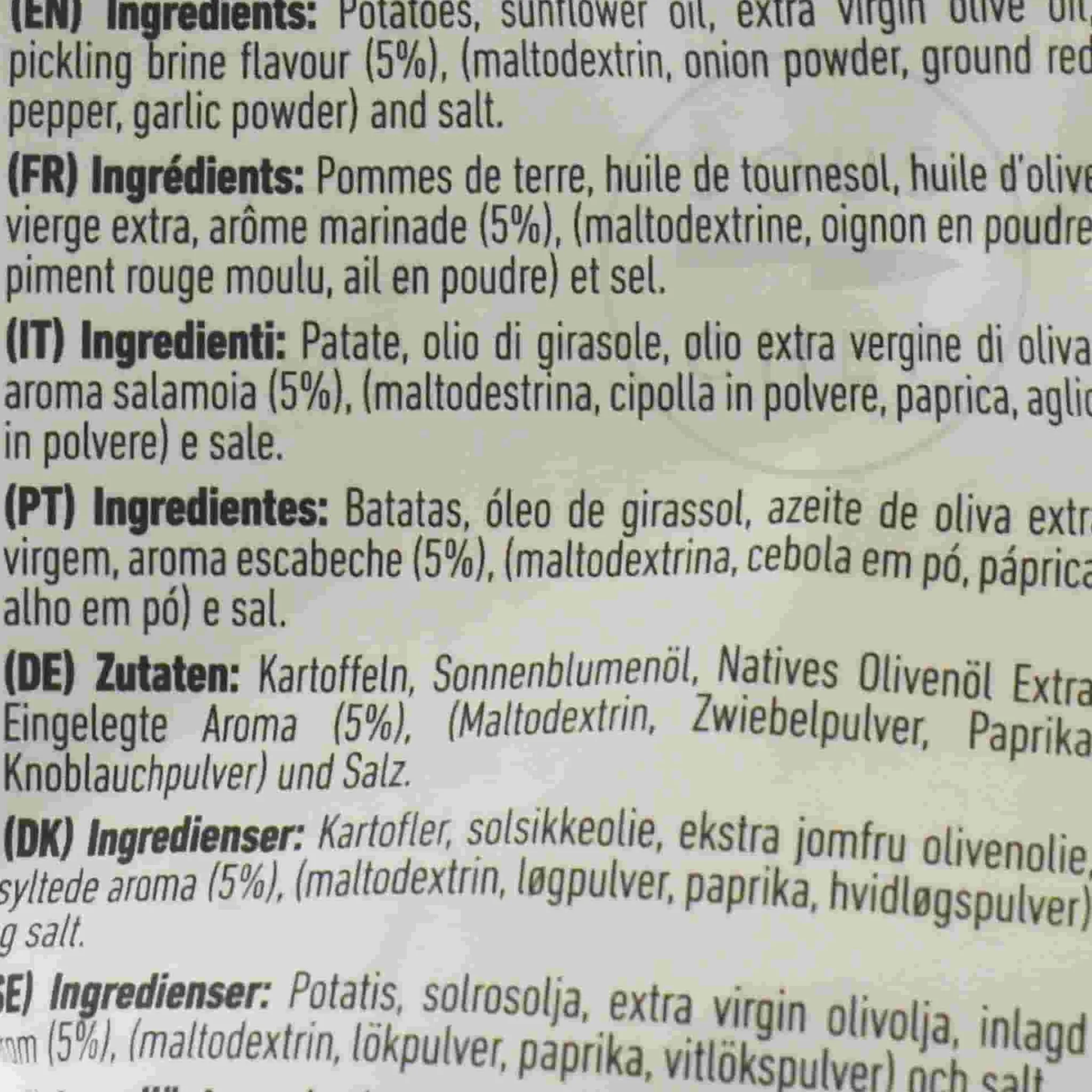 Pickle Crisps, 125g Ingredients Brands|Spanish Ingredients