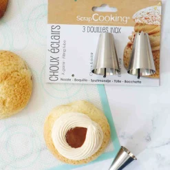 Best Scrap Cooking Set of 3 Stainless Steel Choux Piping Nozzles Baking Supplies & Equipment