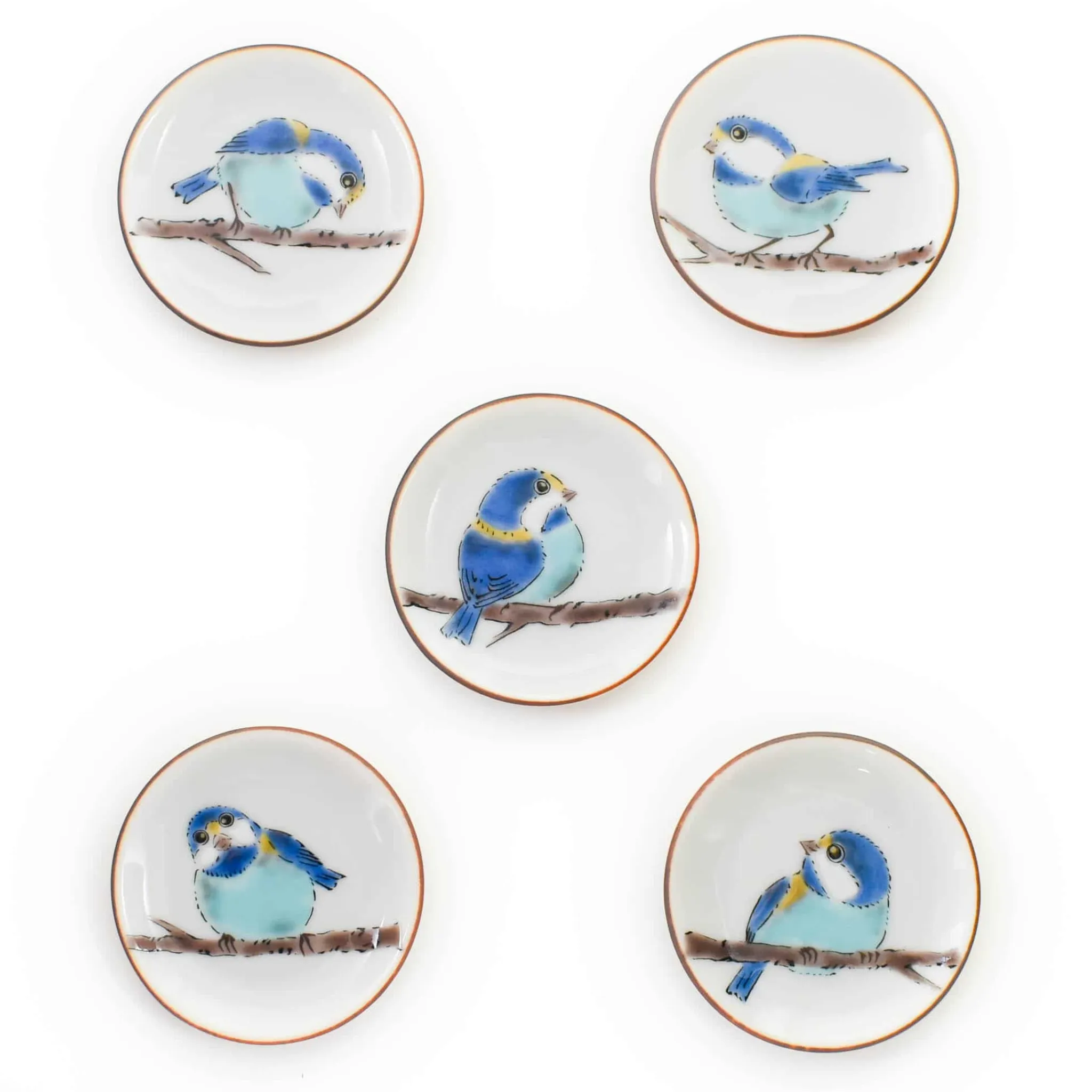 New Porcelain Bird on Branch Chopstick Rests, Set of 5 Tableware Brands|Japanese Ingredients