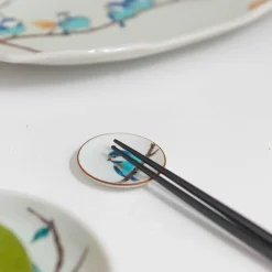 New Porcelain Bird on Branch Chopstick Rests, Set of 5 Tableware Brands|Japanese Ingredients