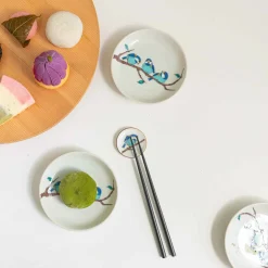 New Porcelain Bird on Branch Chopstick Rests, Set of 5 Tableware Brands|Japanese Ingredients