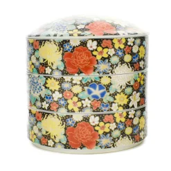 Sale Porcelain Black Floral Motif Sweets Container, 3 Compartments Tableware Brands|Japanese Ingredients