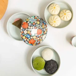 Sale Porcelain Black Floral Motif Sweets Container, 3 Compartments Tableware Brands|Japanese Ingredients