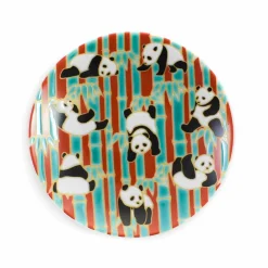 New Porcelain Dancing Pandas Mamezara Garnish Plate, 10cm Japanese Ingredients|Plates