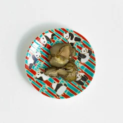 New Porcelain Dancing Pandas Mamezara Garnish Plate, 10cm Japanese Ingredients|Plates