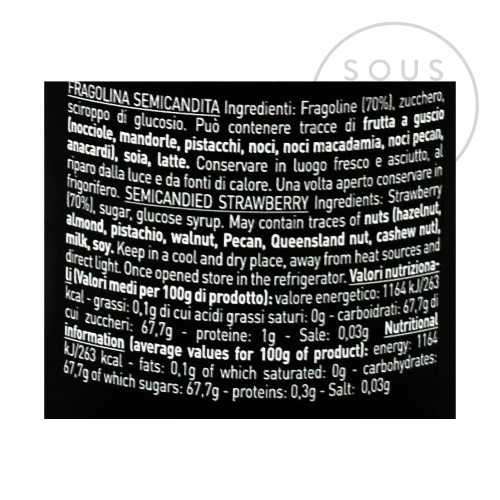 Discount Semi-Candied Wild Strawberries, 260g Ingredients Brands|Italian Ingredients
