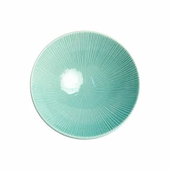 Online Senkei Shallow Bowl, Turquoise, 24cm Japanese Ingredients|Japanese Tableware