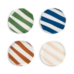 Set of 4 Abstract Stripe Side Plates, 18cm Tableware Brands|Plates