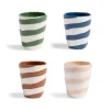 Online Set of 4 Abstract Stripe Tumblers, 10cm Tableware Brands