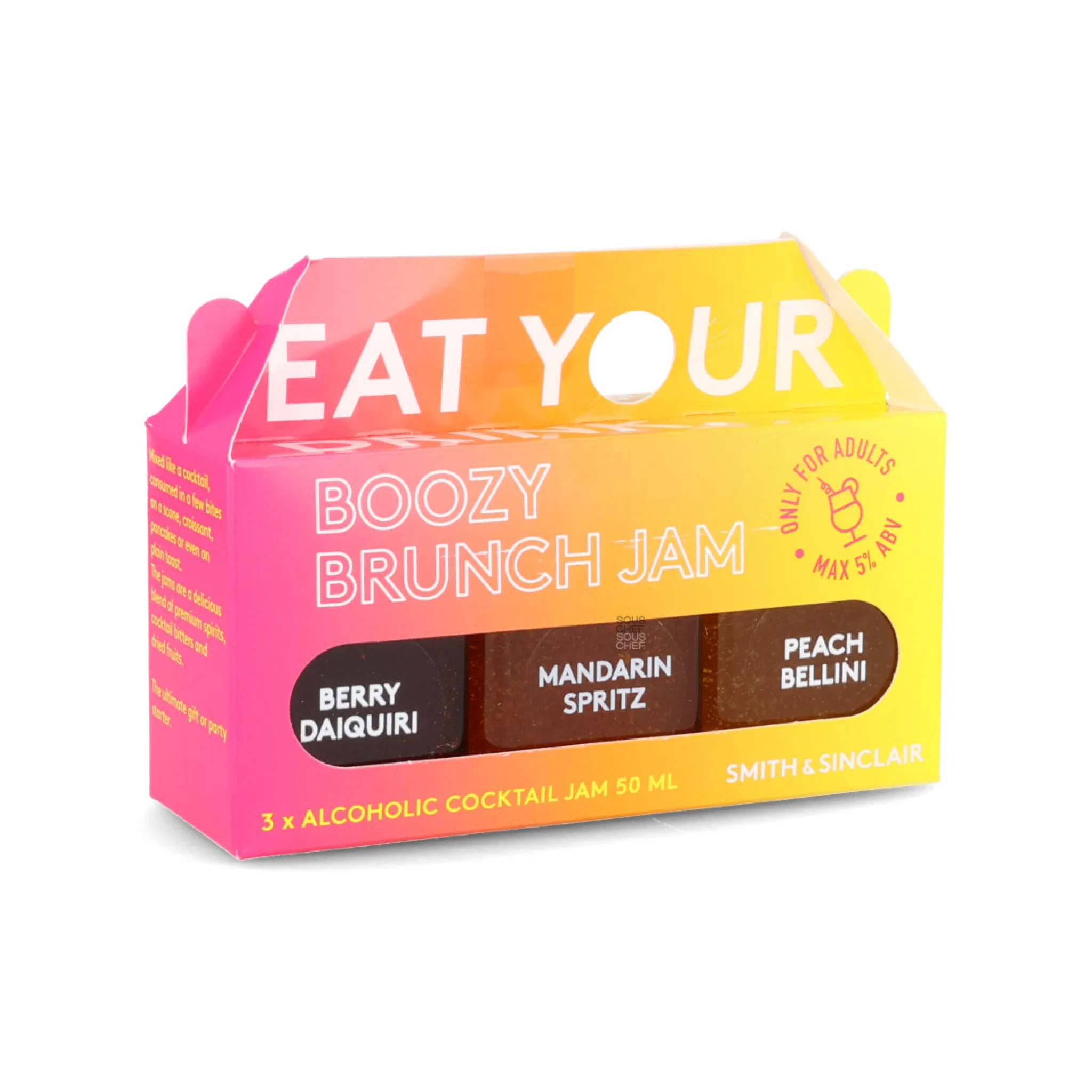 Hot Set of 3 5V Boozy Brunch Jams Ingredients Brands|Jam, Honey & Spreads