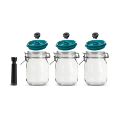 Online Set of 3 x Kilner Clip Top Jars with Vacuum Seal Lids Tableware Brands|Food Storage & Containers
