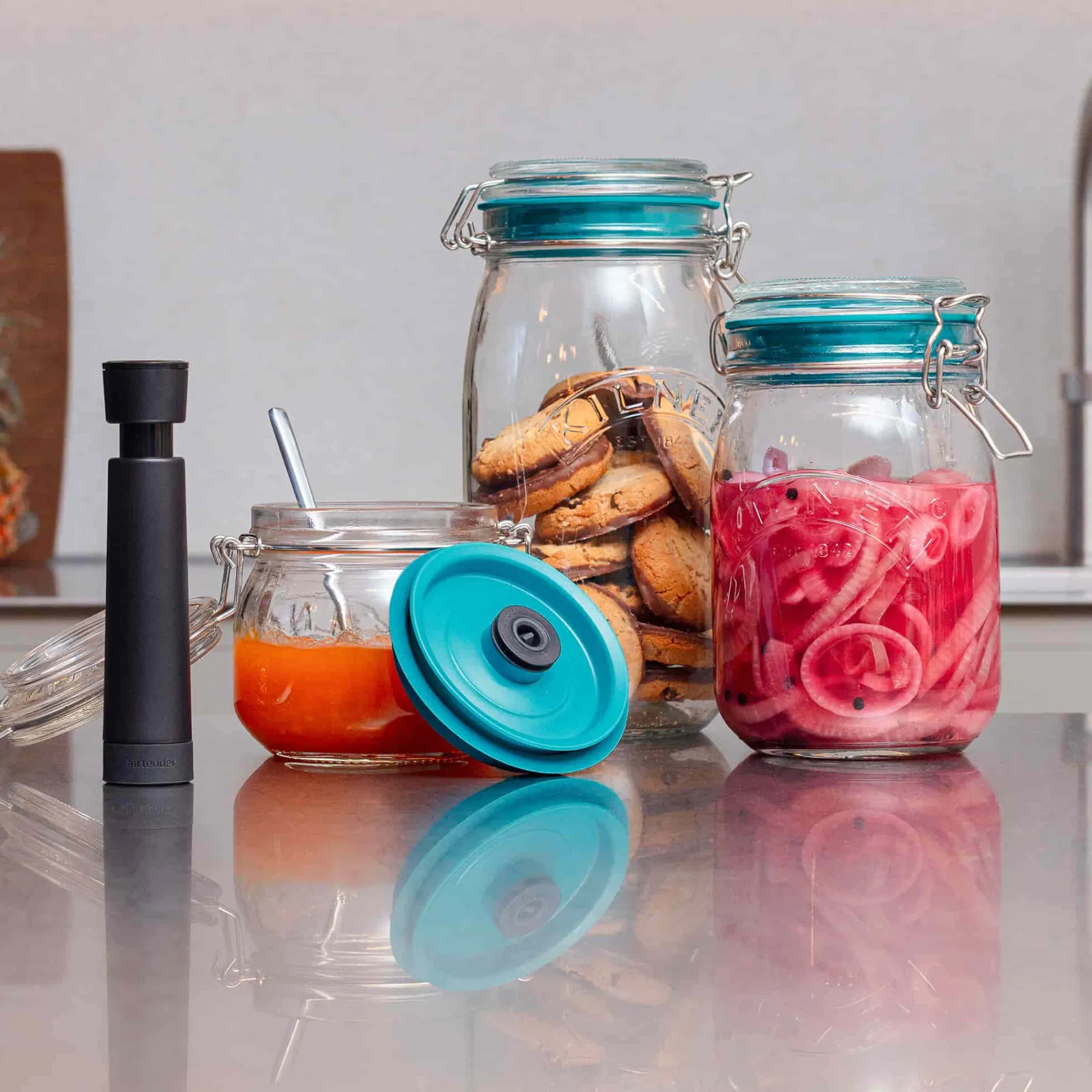 Online Set of 3 x Kilner Clip Top Jars with Vacuum Seal Lids Tableware Brands|Food Storage & Containers