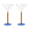 Clearance Set of 2 Amber Bubble Stem Martini Glasses, 150ml Tableware Brands|Cocktail Making & Barware