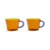 Clearance Set of 2 Amber Glass Tea Cups, 300ml Tableware Brands