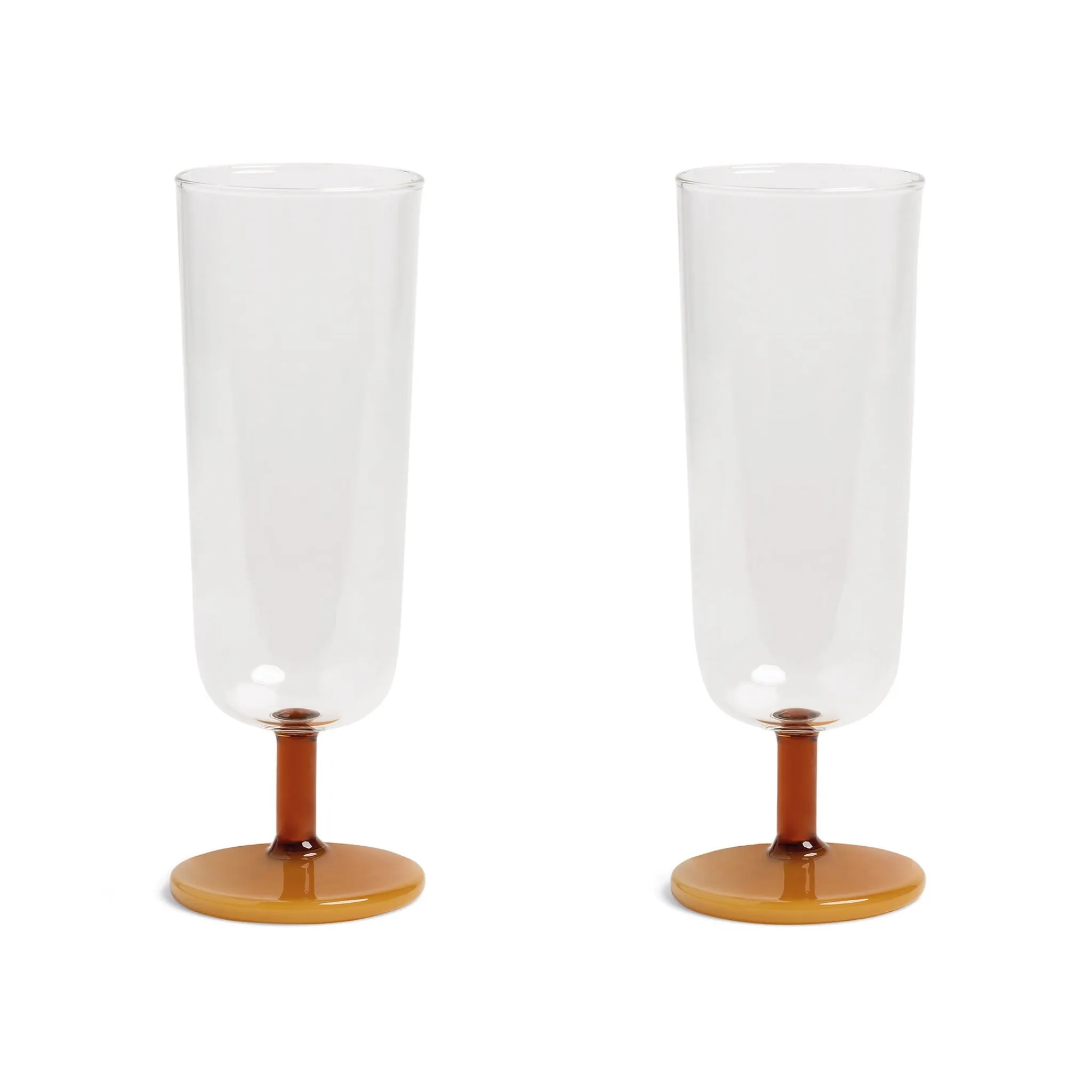 Set of 2 Amber Stem Champagne Flute, 250ml Tableware Brands