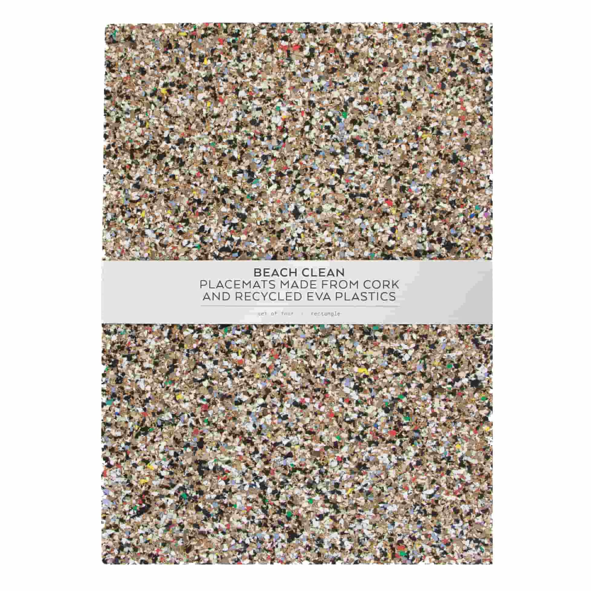 Outlet Set of 4 Beach Clean Recycled Cork Rectangle Placemats, 35cm Tableware Brands