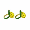 Discount Set of 2 Beaded Lemon Napkin Rings Table Setting|Kitchen Textiles & Clothing