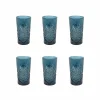 Online Set of 6 Blue Hobstar Highball Glasses, 350ml Tableware Brands|Cocktail Making & Barware