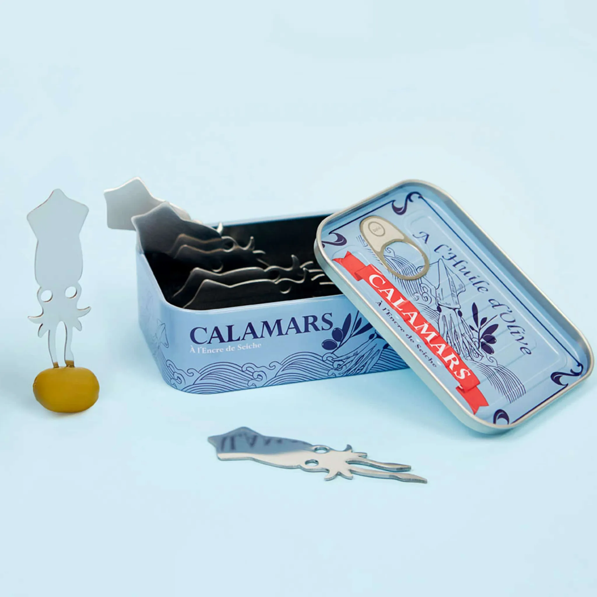 Outlet Set of 6 Calamari Snacking Forks in a Tin Cutlery|Tableware Brands