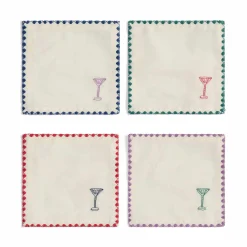 Clearance Set of 4 Drinks Cocktail Napkins Tableware Brands