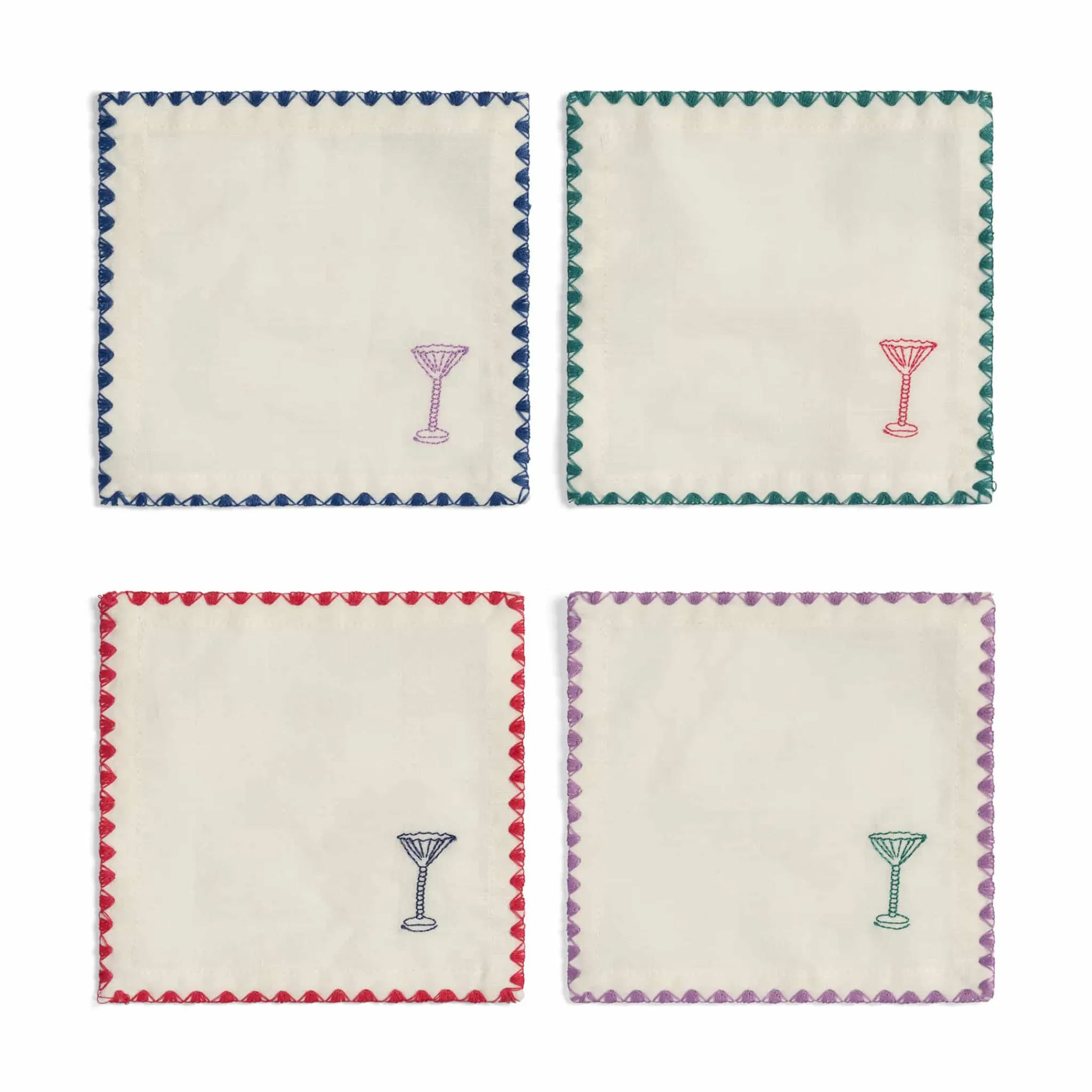 Clearance Set of 4 Drinks Cocktail Napkins Tableware Brands