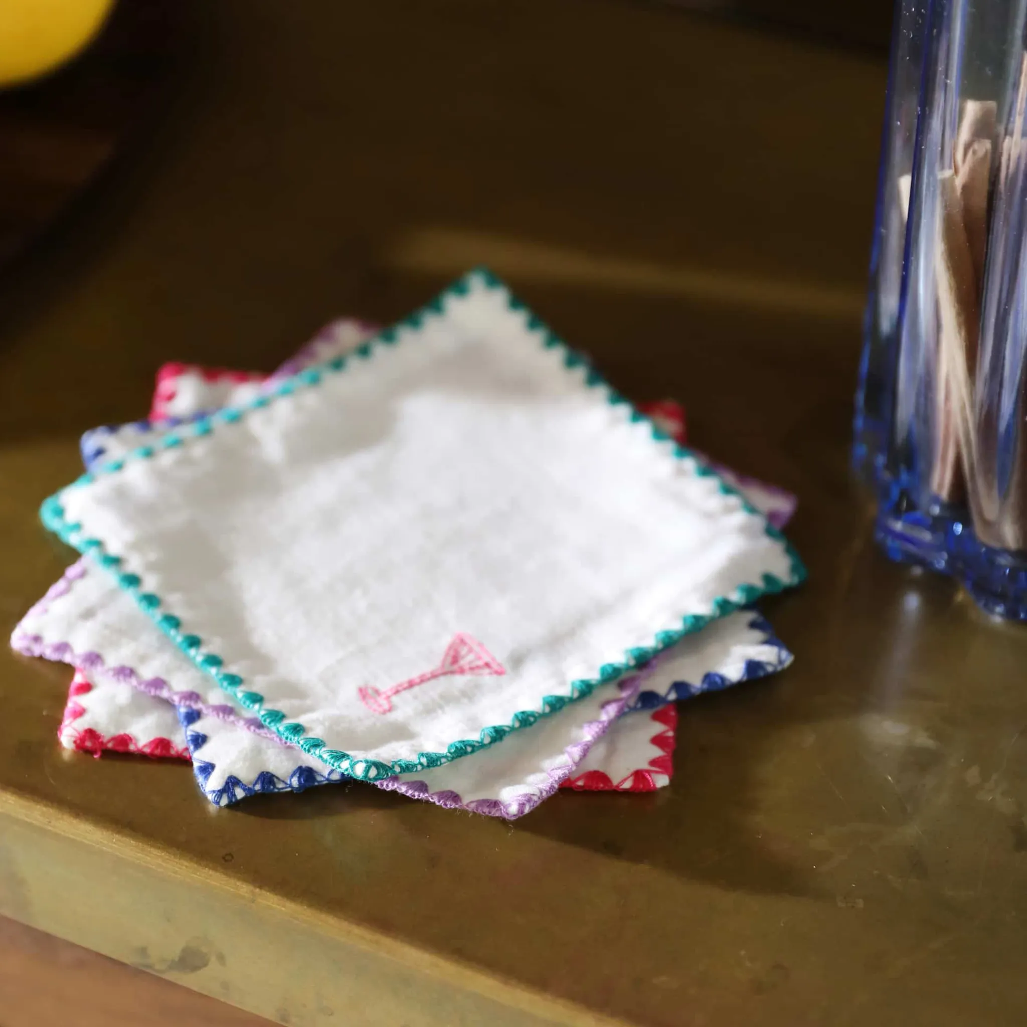 Clearance Set of 4 Drinks Cocktail Napkins Tableware Brands