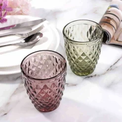 Clearance Set of 6 Green Diamond Tumblers, 270ml Tableware Brands