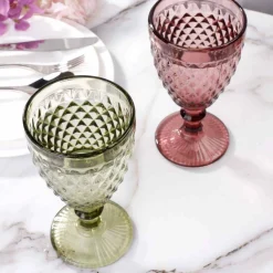 Sale Set of 6 Green Diamond Wine Glasses, 350ml Tableware Brands