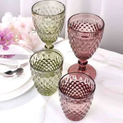 Sale Set of 6 Green Diamond Wine Glasses, 350ml Tableware Brands