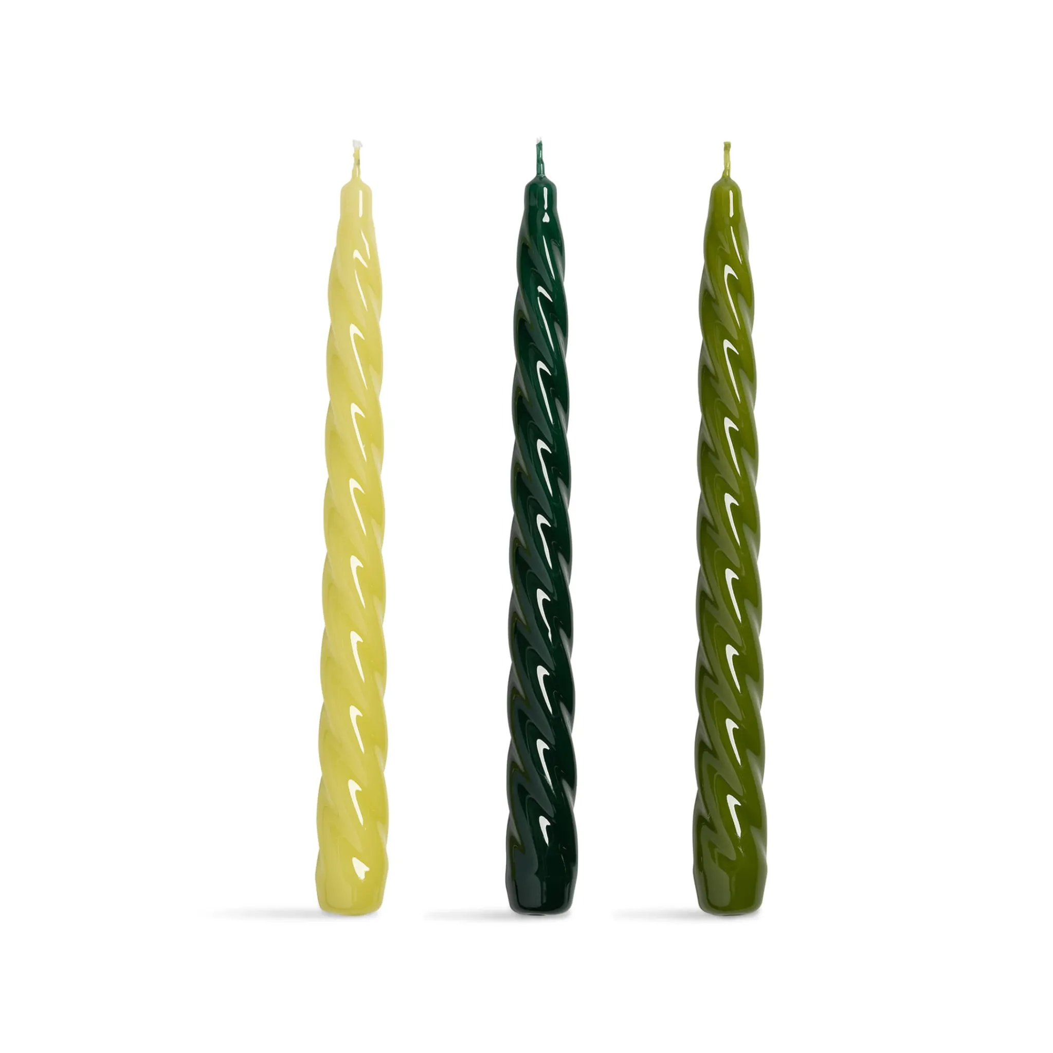 Outlet Set of 3 Green Twisted Candles Table Setting|Tableware Brands